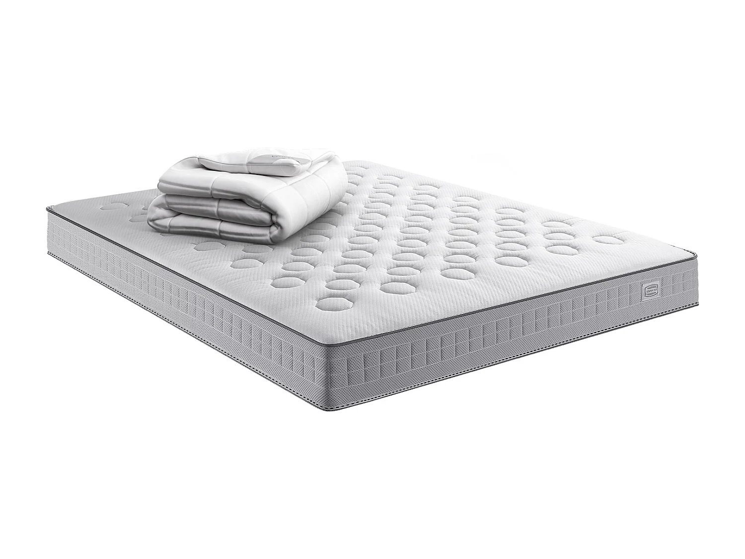 Matelas INITIAL 160x200, ressorts ensachés, ferme, H23 + COUETTE 260x240