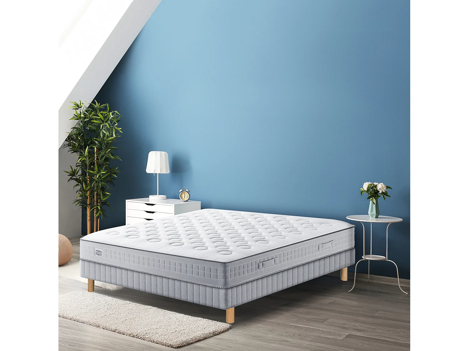 Matelas INITIAL 160x200, ressorts ensachés, ferme, H23 + 2 OREILLERS 60x60