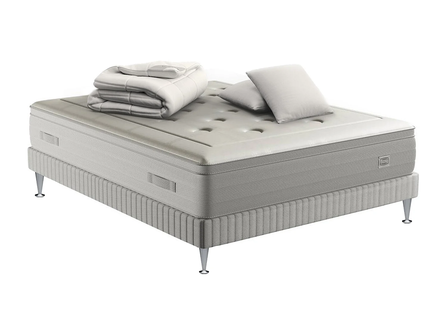 Matelas REFLEXION 140x200, ressort ensachés, ferme, H33 + 2 OREILLERS+COUETTE