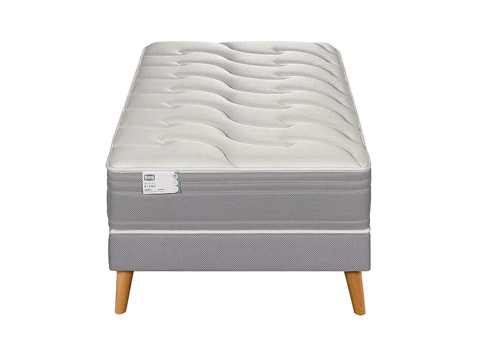 Ens LE PUISSANT 90x190 matelas H25 ressort ensachés, mi-ferme, sommier