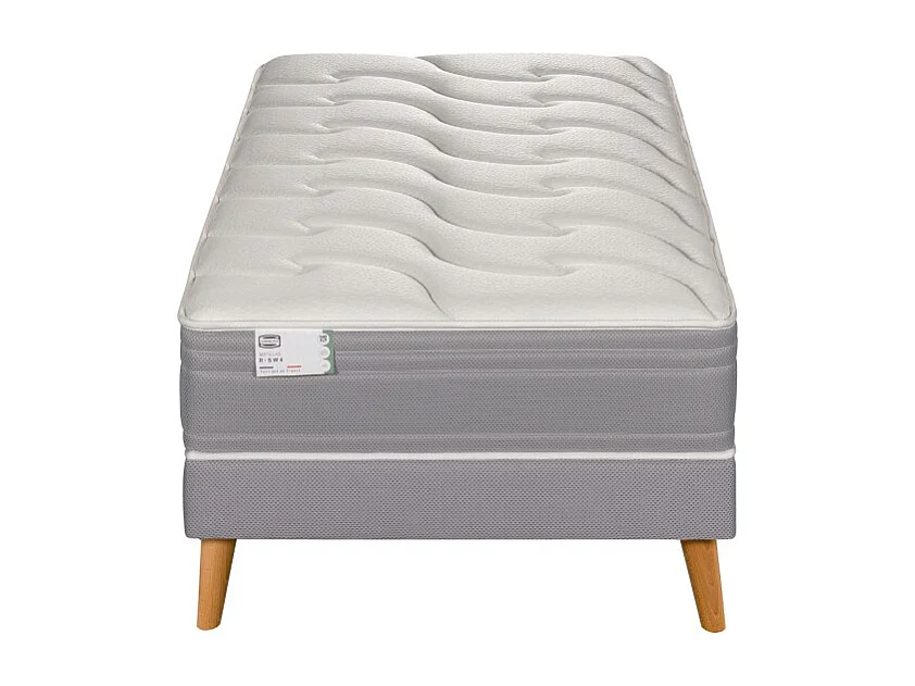 Ens LE PUISSANT 90x190 matelas H25 ressort ensachés, mi-ferme, sommier
