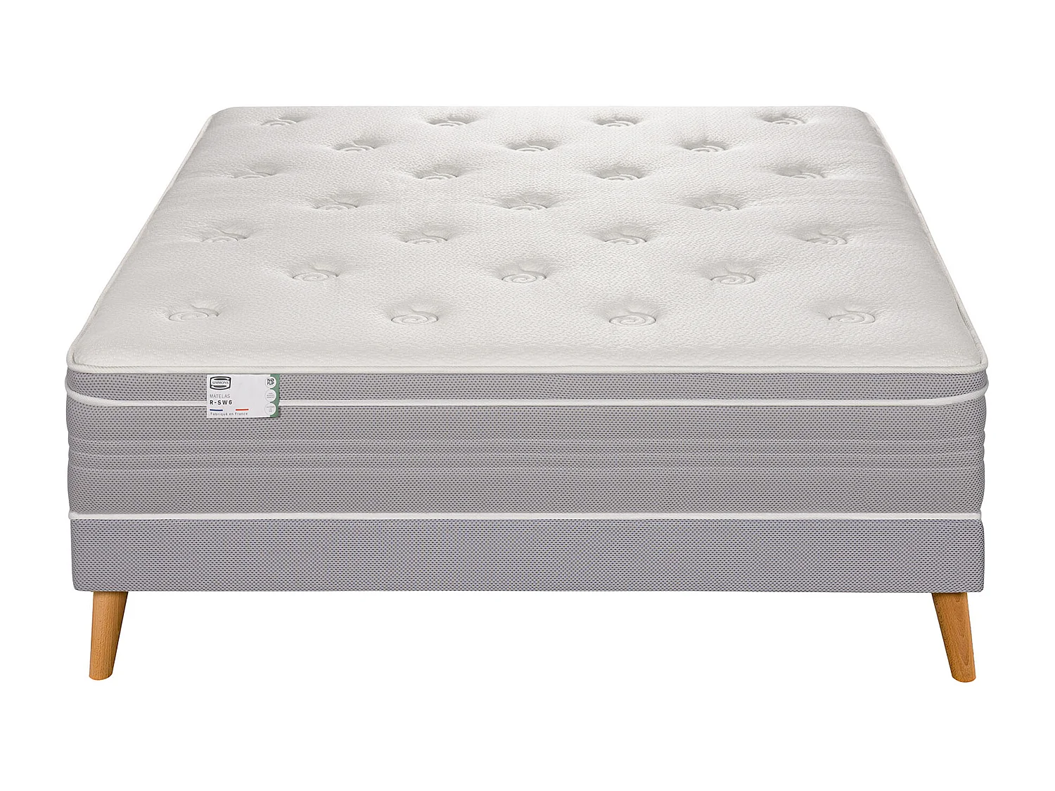 Matelas L ELEGANT 200x200, ressort ensachés, ferme, H30