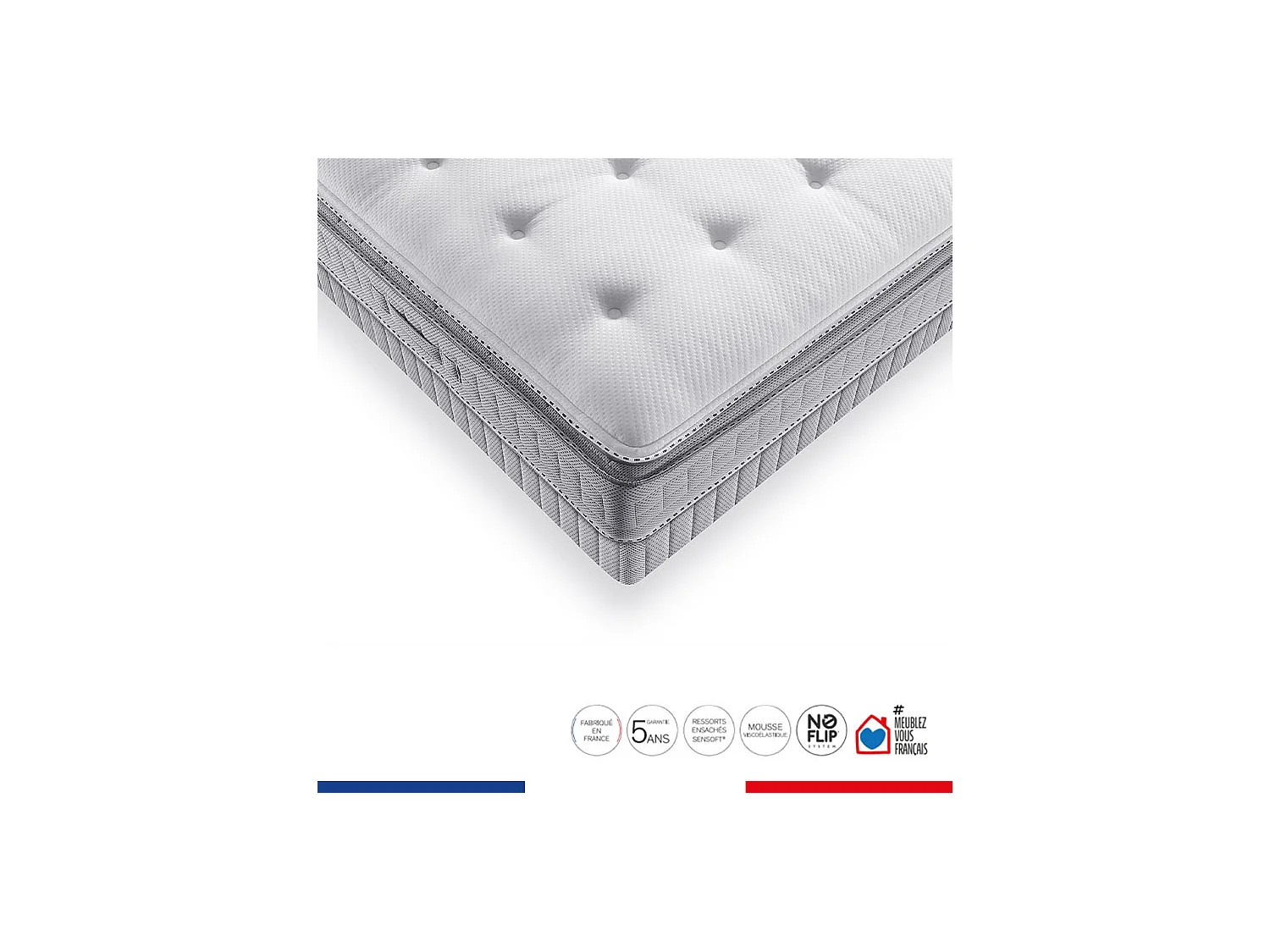 Matelas EXTENSION 160x200 matelas H29 ressort ensachés, ferme, 2 OREILLERS