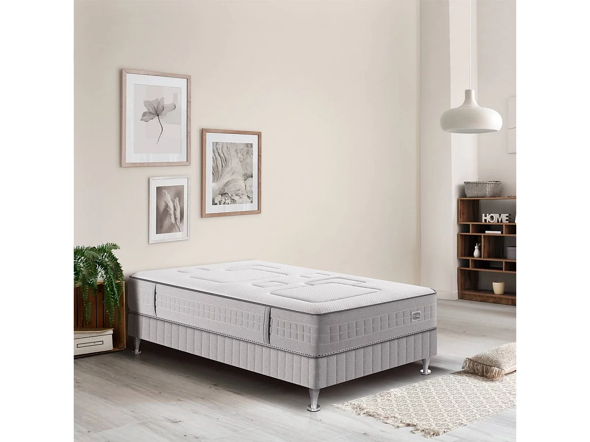Ens EQUILIBRE 90x200 matelas H25 ressort ensachés, ferme, sommier
