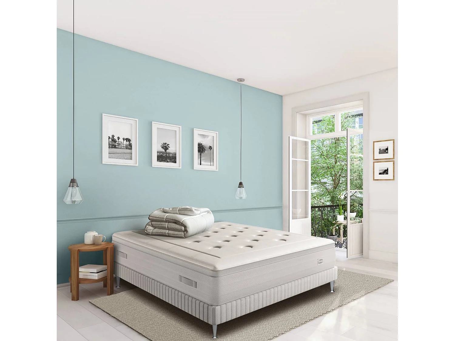 Matelas REFLEXION 160x200, ressort ensachés, ferme, H33 + COUETTE 260X240