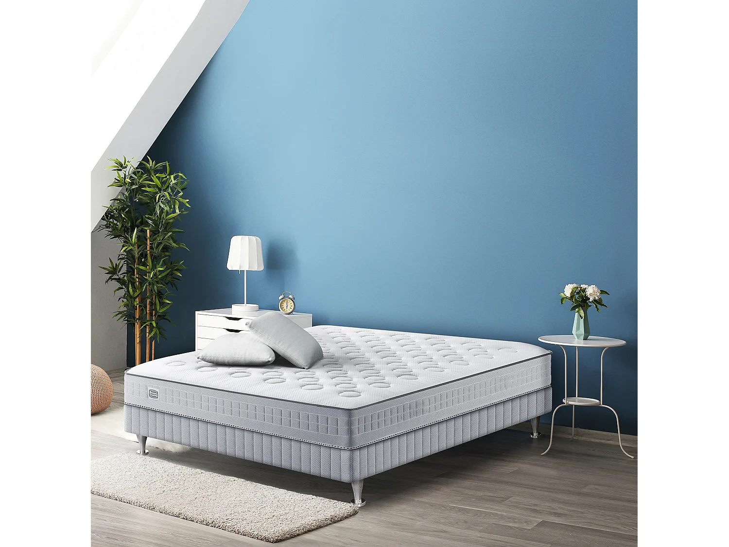 Matelas INITIAL 140x190, ressorts ensachés, ferme, H23 + 2 OREILLERS 60x60