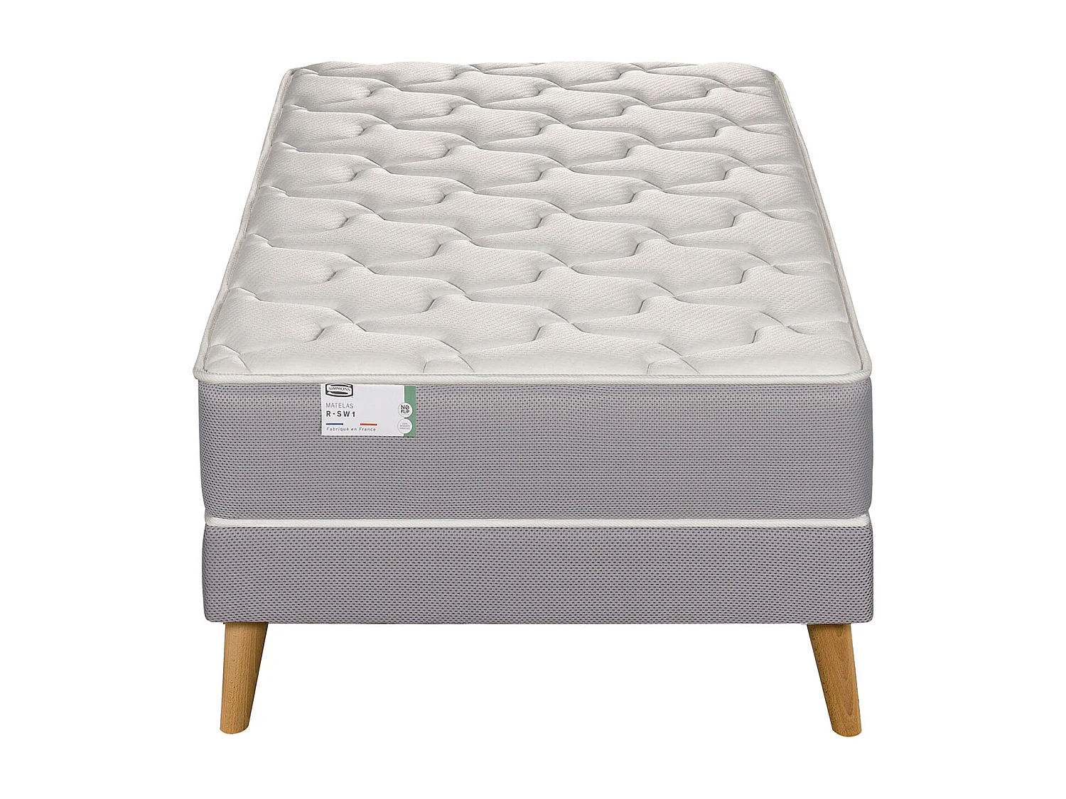 Ens L OPTIMAL 90x200 matelas H22 ressort ensachés, ferme, sommier
