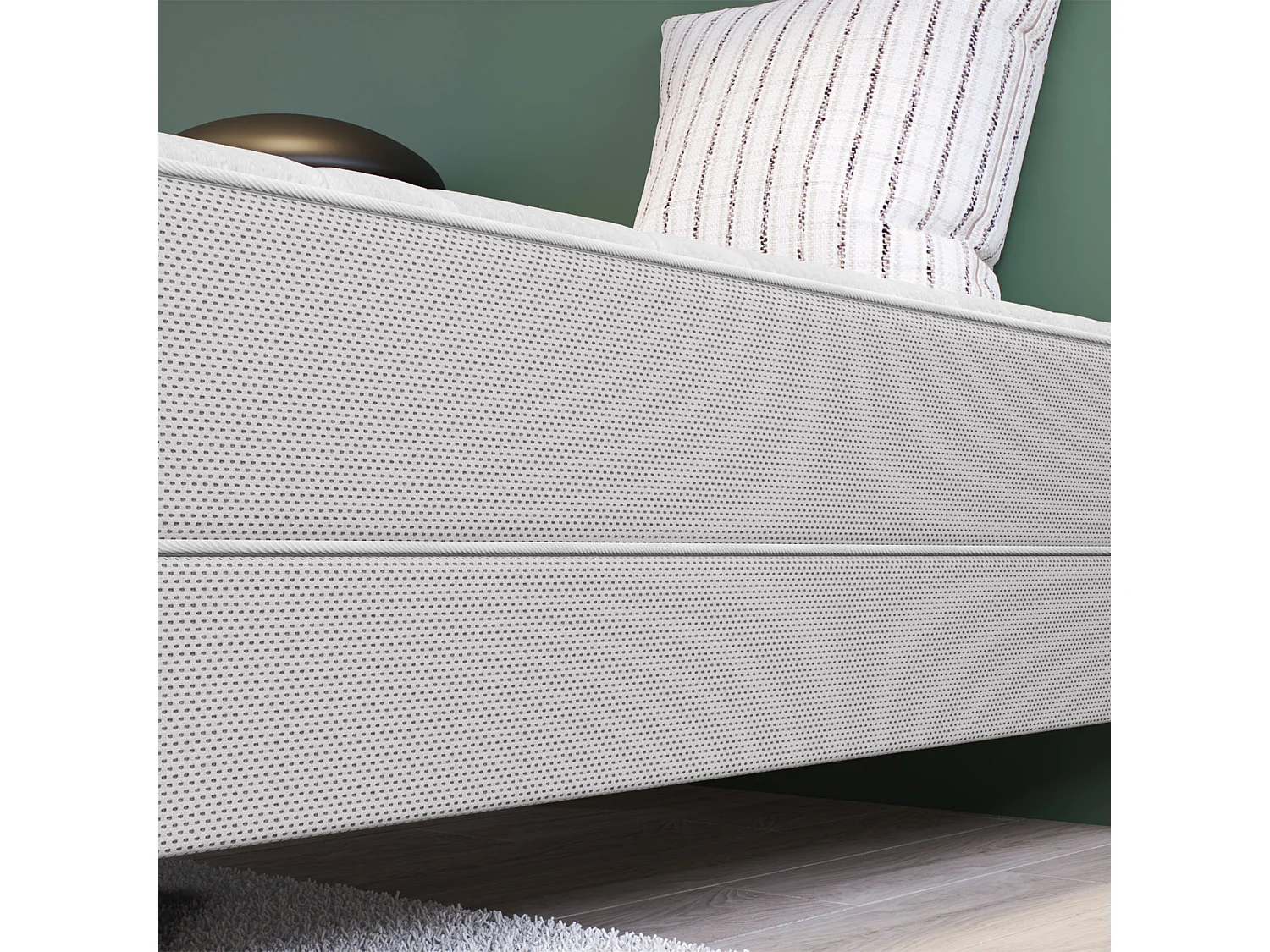 Ens L OPTIMAL 90x200 matelas H22 ressort ensachés, ferme, sommier