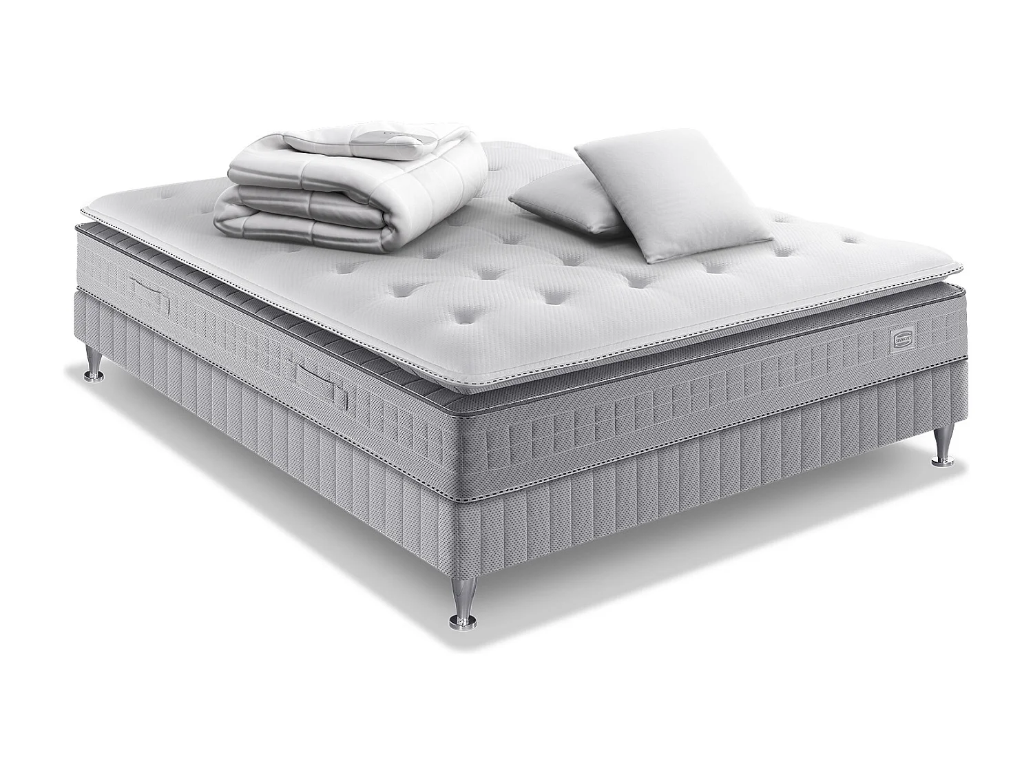 Ens EXTENSION 160x200 matelas H29 ressort ensachés, ferme, sommier,COUETTE,2 OREILLERS