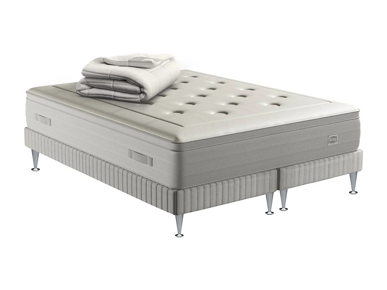 Ens REFLEXION 2x90x200 matelas H33 ressort ensachés, ferme, 2 sommier + COUETTE