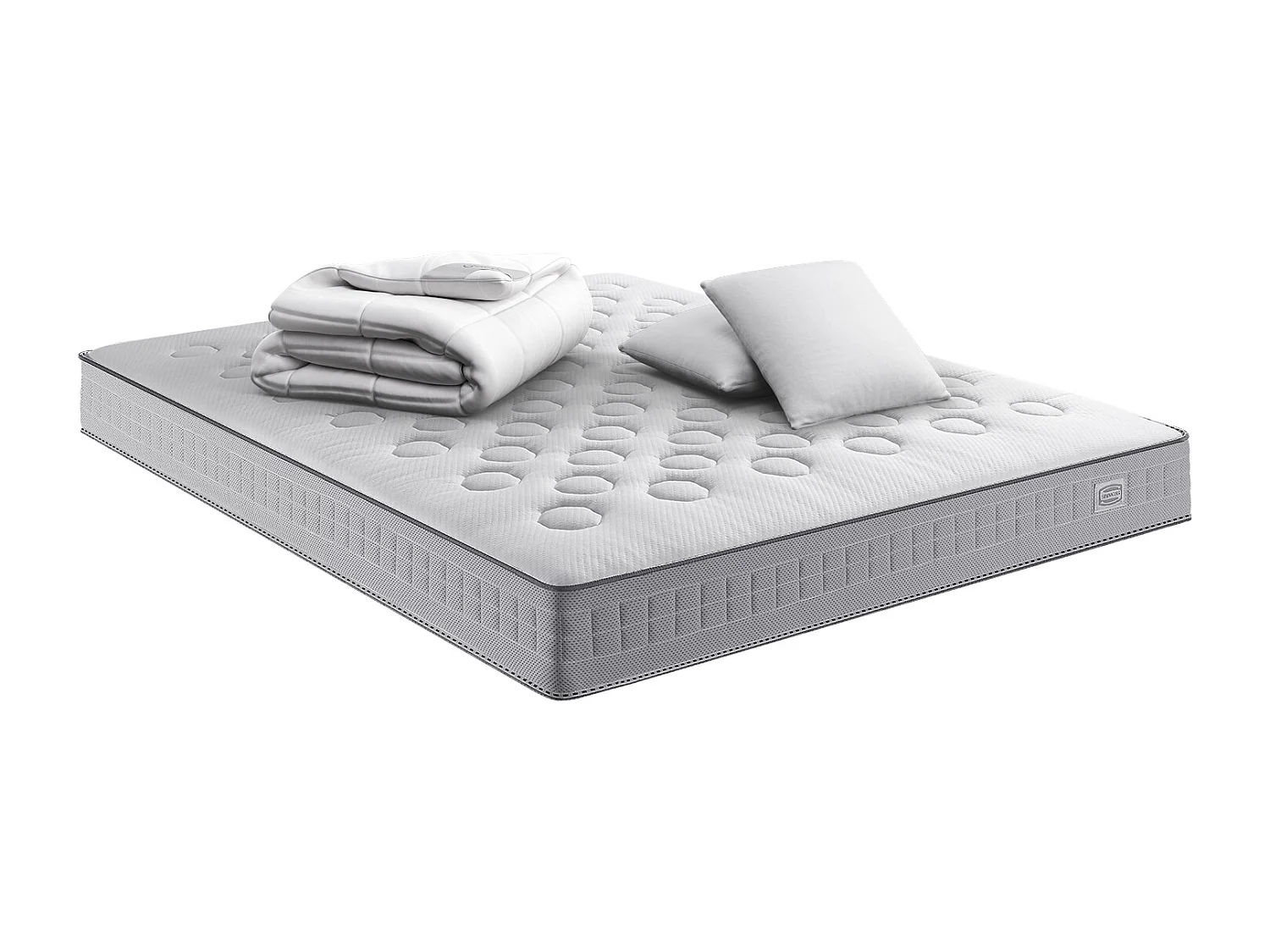 Matelas INITIAL 180x200, ressorts ensachés, ferme, H23 + 2 OREILLERS + COUETTE