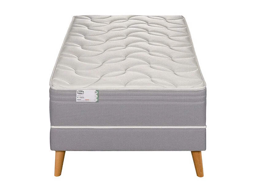 Ens L INDISPENSABLE 90x200 matelas H26 ressort ensachés, ferme, sommier