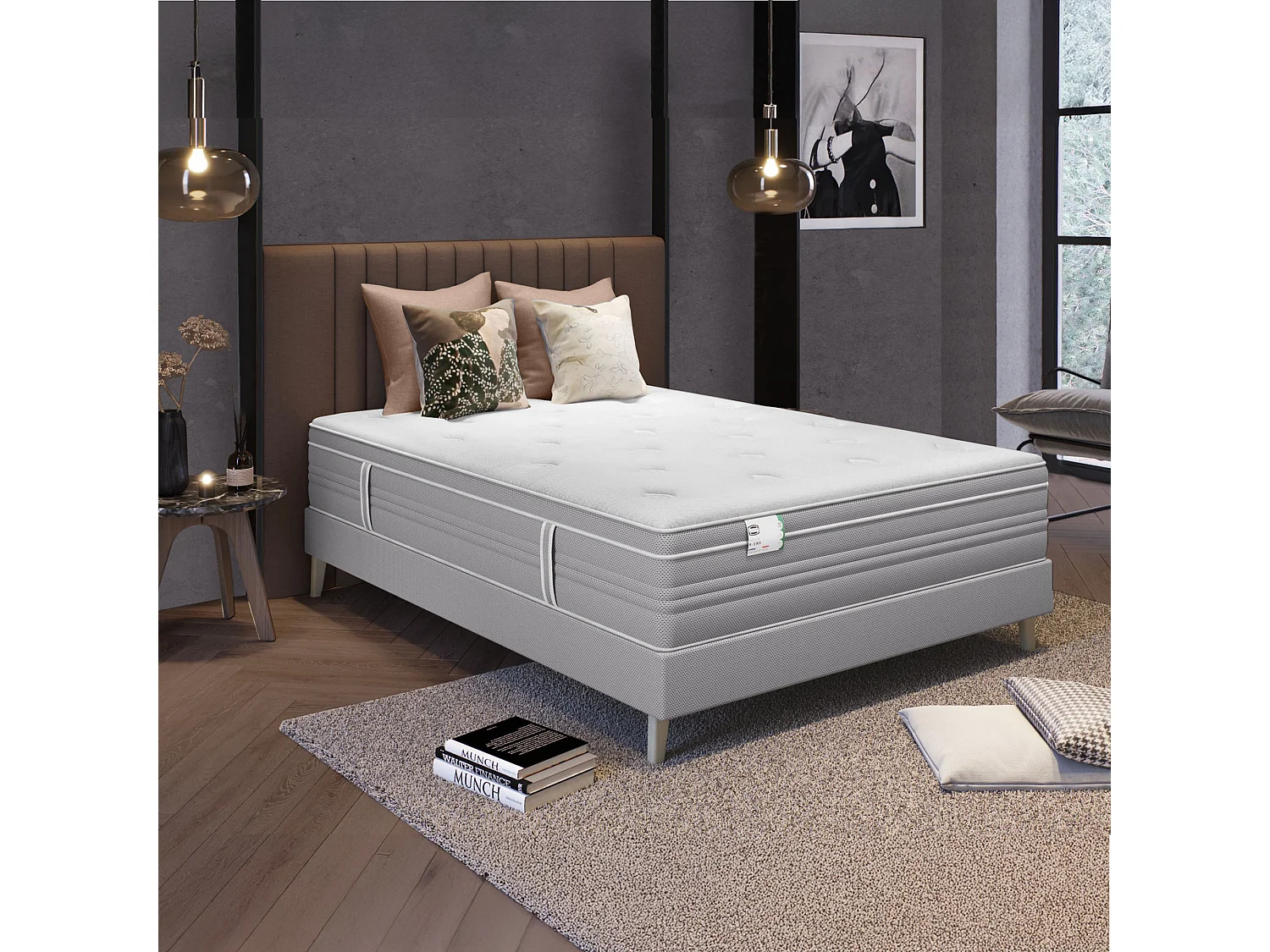 Matelas L ELEGANT 160x200, ressort ensachés, ferme, H30