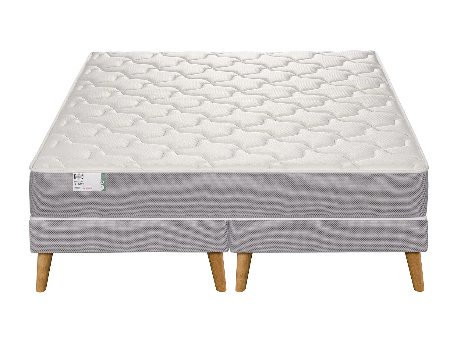 Ens L OPTIMAL 160x200 matelas H22 ressort ensachés, ferme, 2 sommiers