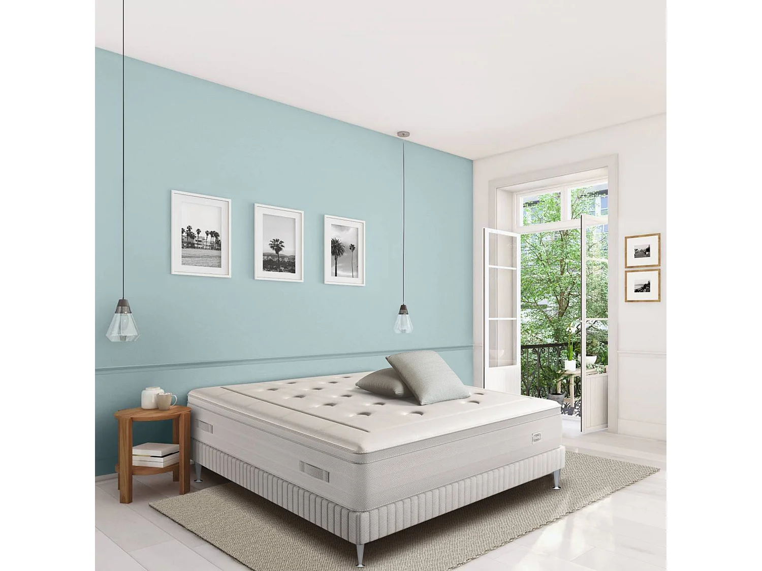 Matelas REFLEXION 160x200, ressort ensachés, ferme, H33 + 2 OREILLERS 60X60