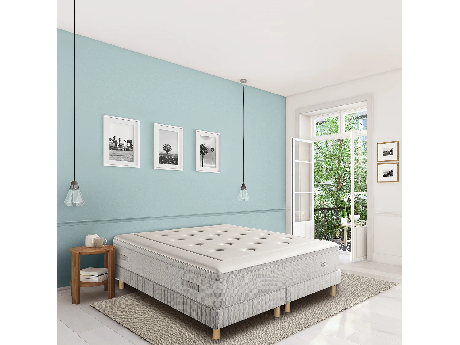 Ens REFLEXION 180x200 matelas H33 Hybride, ferme, 2 sommiers
