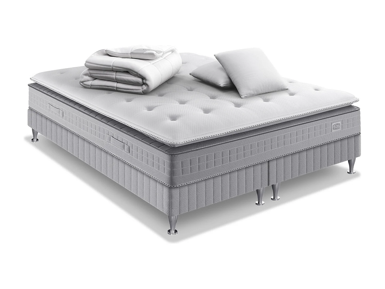 Ens EXTENSION 180x200 matelas H29 ressort ensachés, ferme, 2 sommiers,COUETTE,2 OREILLERS