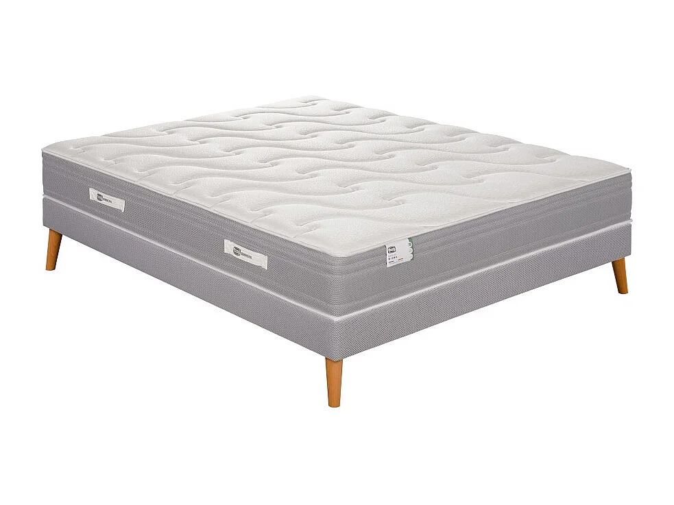 Ens LE PUISSANT 160x200 matelas H25 ressort ensachés, mi-ferme, sommier