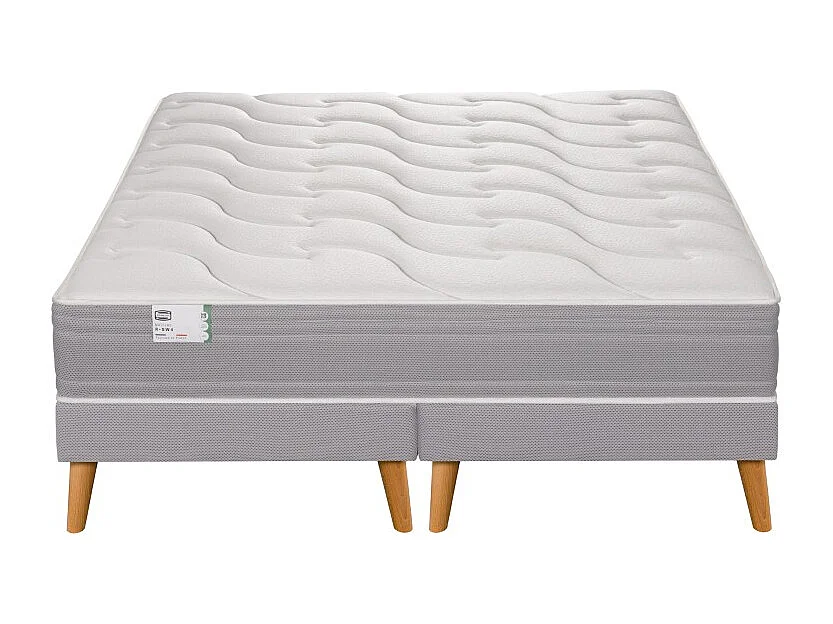 Ens LE PUISSANT 160x200 matelas H25 ressort ensachés, mi-ferme, 2 sommiers
