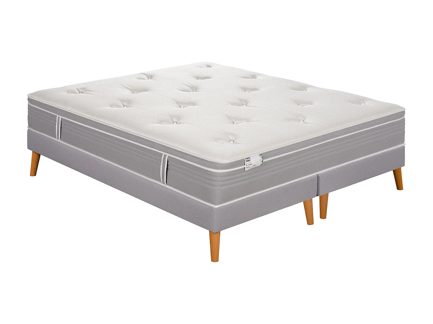Ens LE VISIONNAIRE 180x200 matelas H27 ressort ensachés, ferme, 2 sommiers