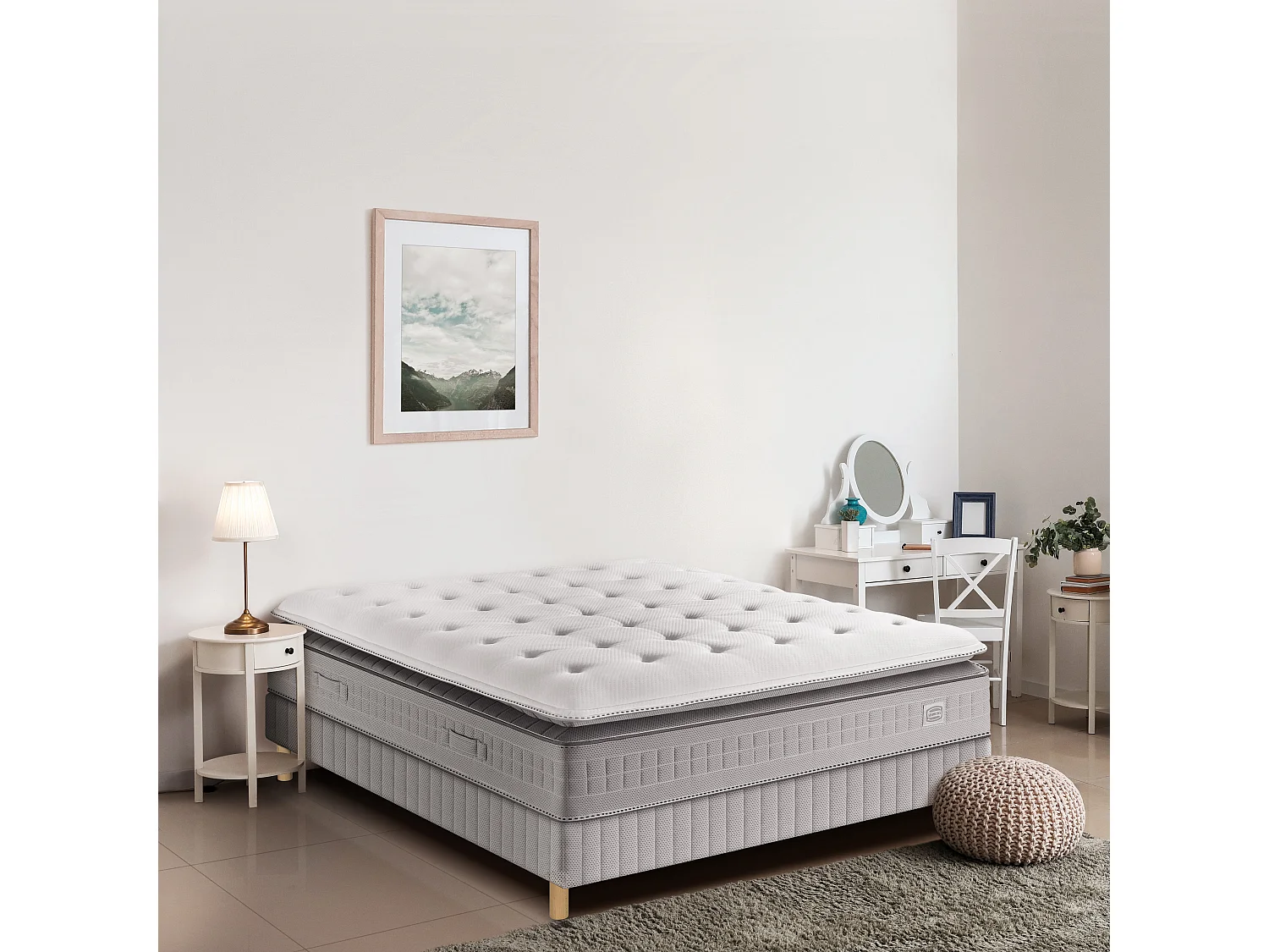 Ens EXTENSION 140x200 matelas H29 ressort ensachés, ferme, sommier,COUETTE