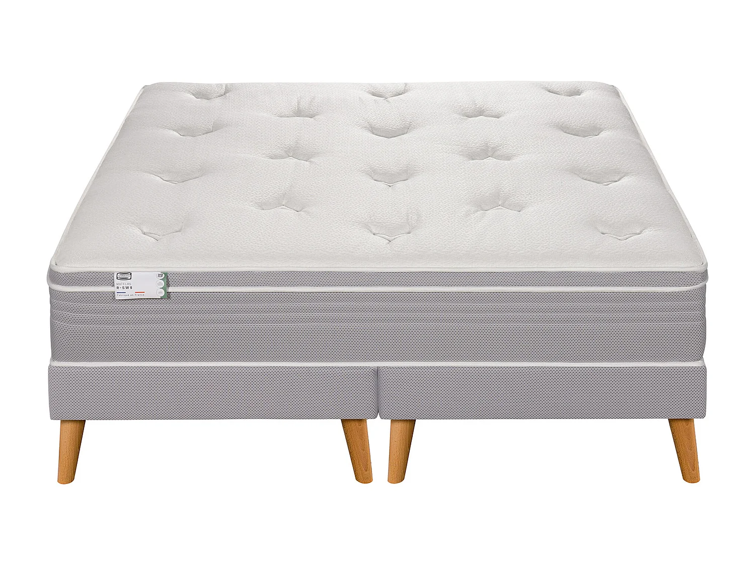 Ens LE VISIONNAIRE 160x200 matelas H27 ressort ensachés, ferme, 2 sommiers
