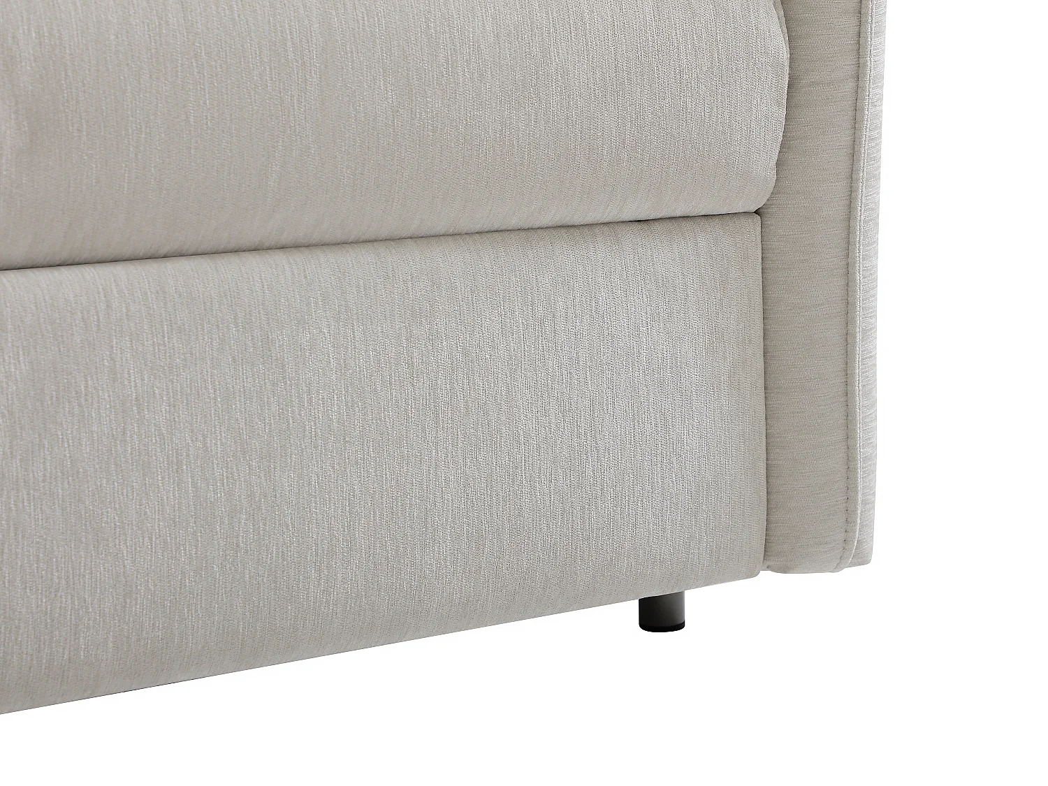 Canapé 3 places convertible express en tissu beige - Couchage 140 cm - Matelas 12 cm BANUBI