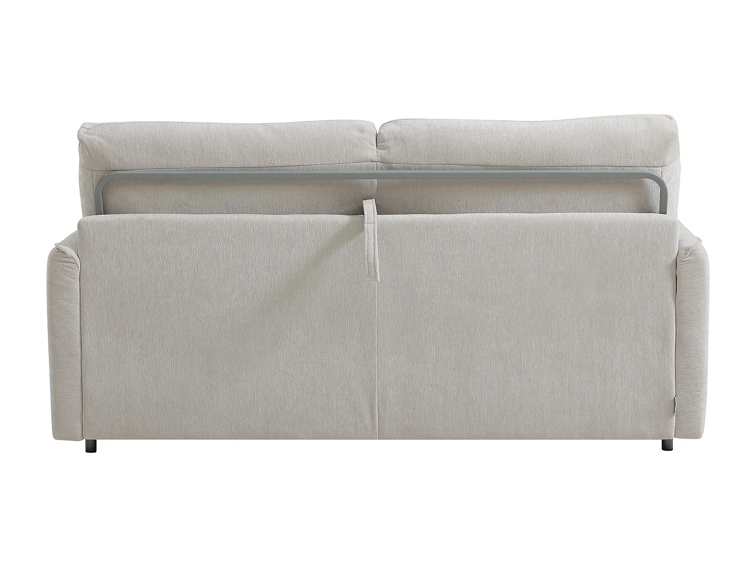 Canapé 3 places convertible express en tissu beige - Couchage 140 cm - Matelas 12 cm BANUBI