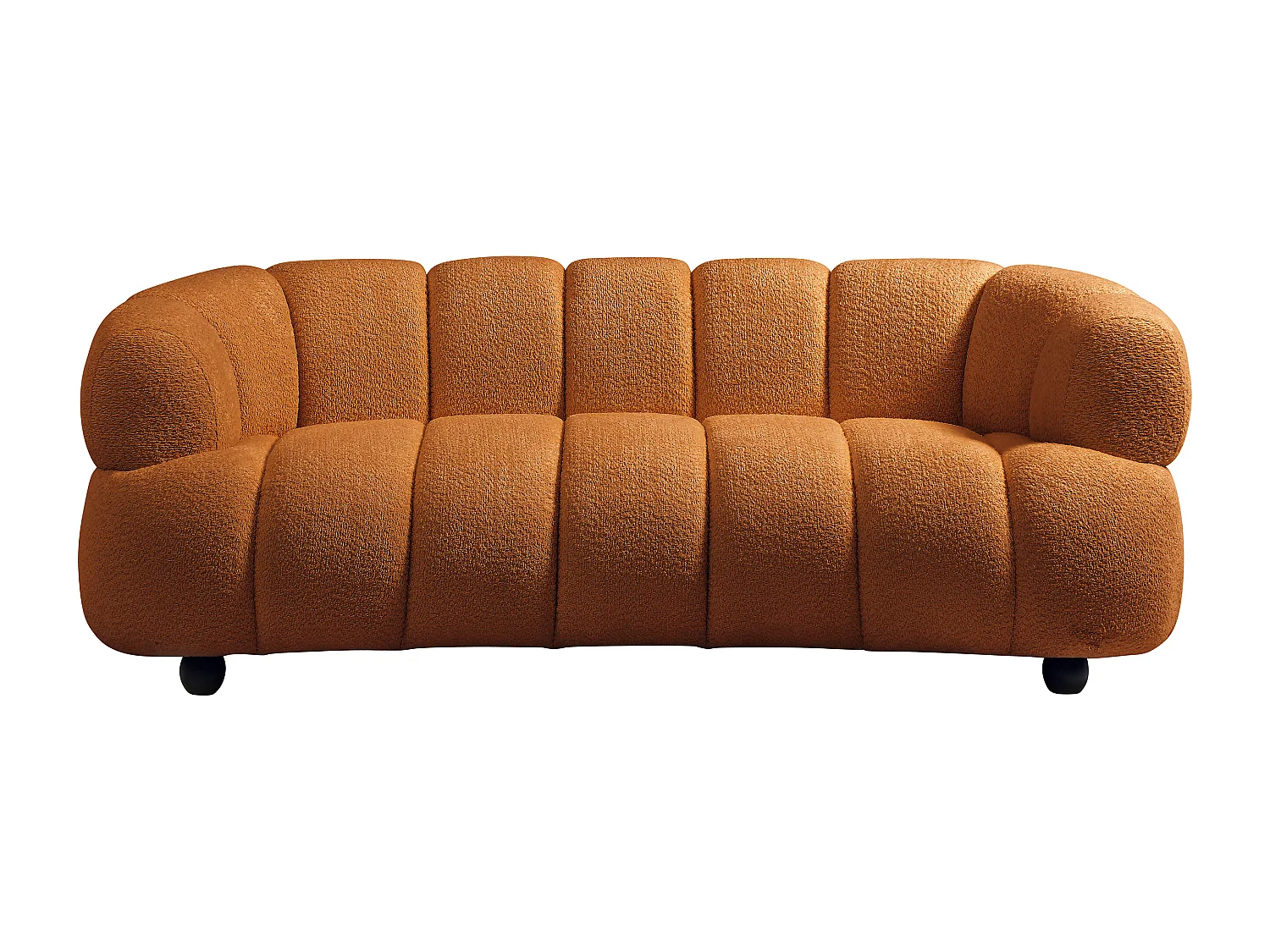 Canapé 2 places en tissu bouclette terracotta COLIANI