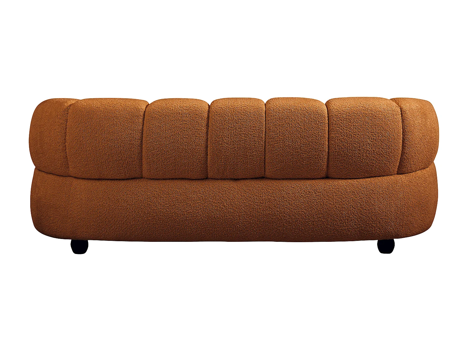 Canapé 2 places en tissu bouclette terracotta COLIANI