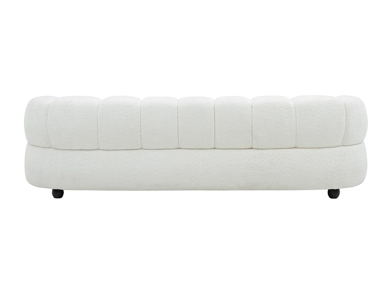 Canapé 4 places en tissu bouclette blanc cassé COLIANI
