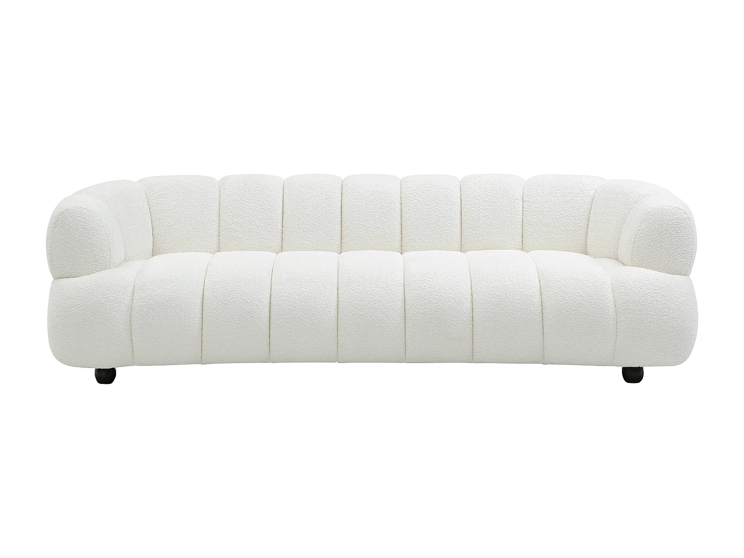 Canapé 4 places en tissu bouclette blanc cassé COLIANI