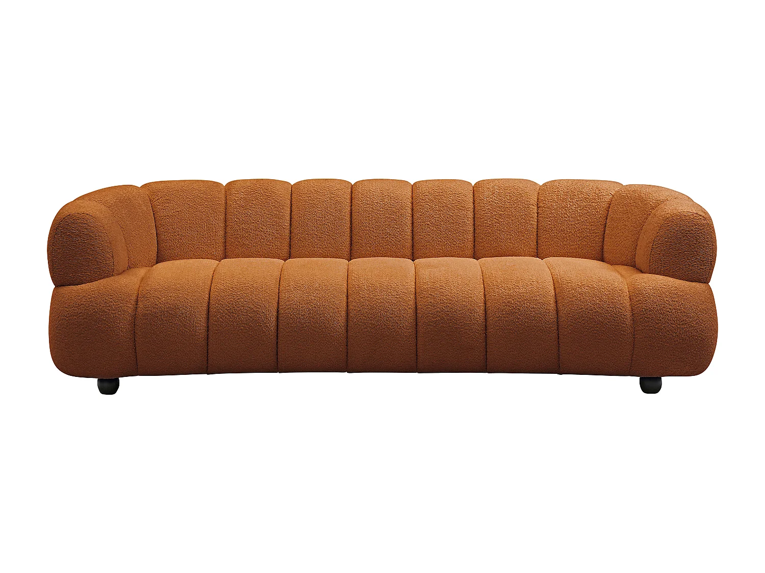 Canapé 4 places en tissu bouclette terracotta COLIANI