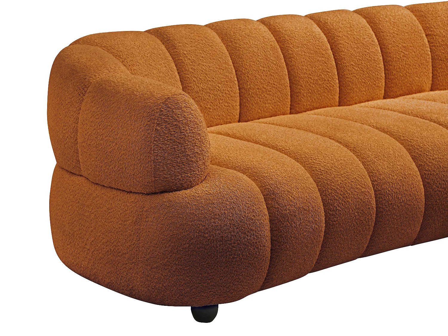 Canapé 4 places en tissu bouclette terracotta COLIANI