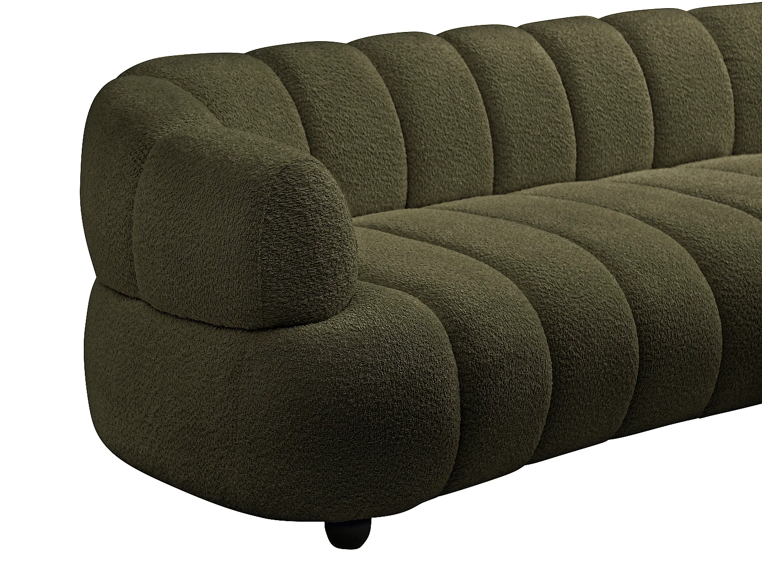Canapé 4 places en tissu bouclette vert COLIANI
