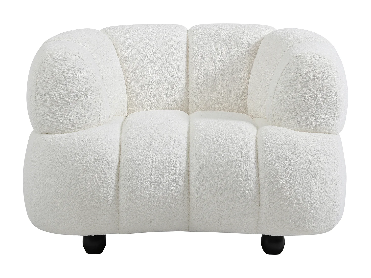 Fauteuil en tissu bouclette blanc cassé COLIANI