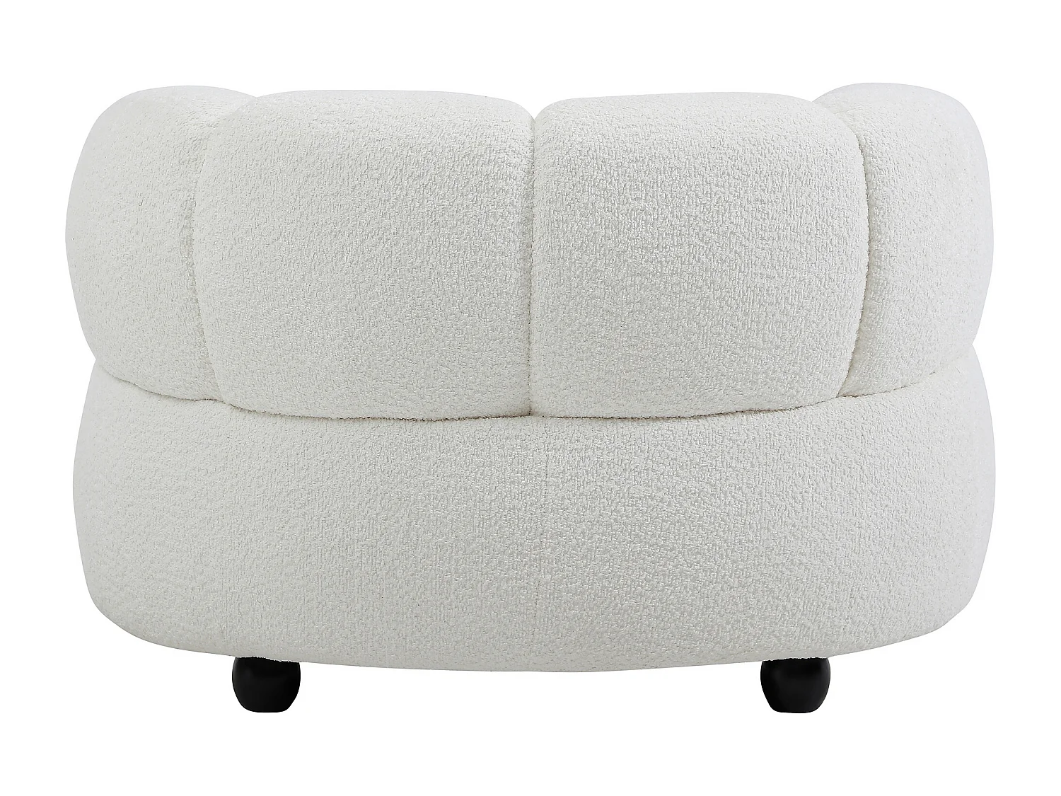 Fauteuil en tissu bouclette blanc cassé COLIANI