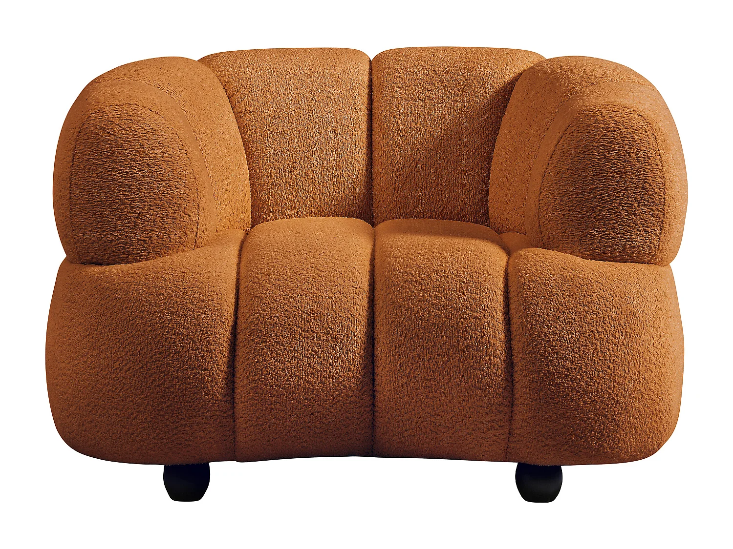 Fauteuil en tissu bouclette terracotta COLIANI