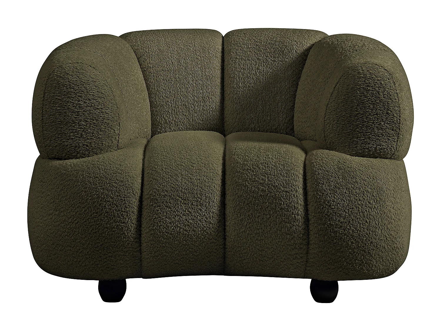 Fauteuil en tissu bouclette vert COLIANI