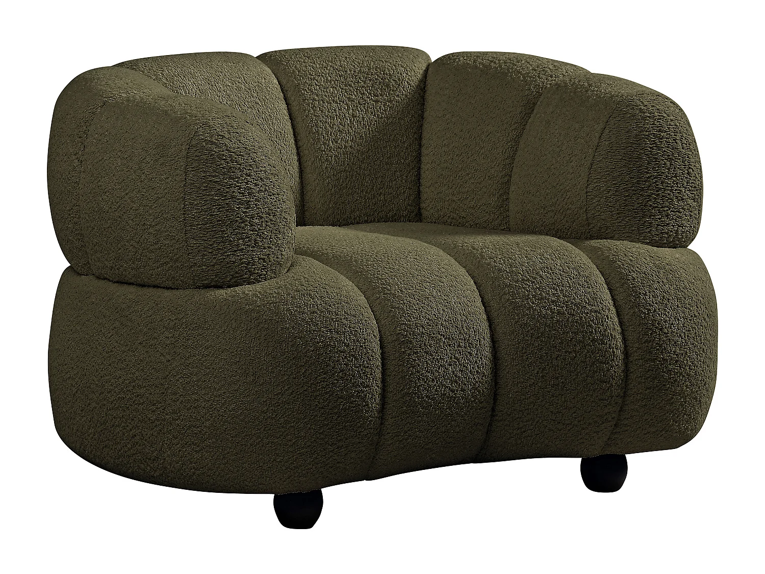 Fauteuil en tissu bouclette vert COLIANI