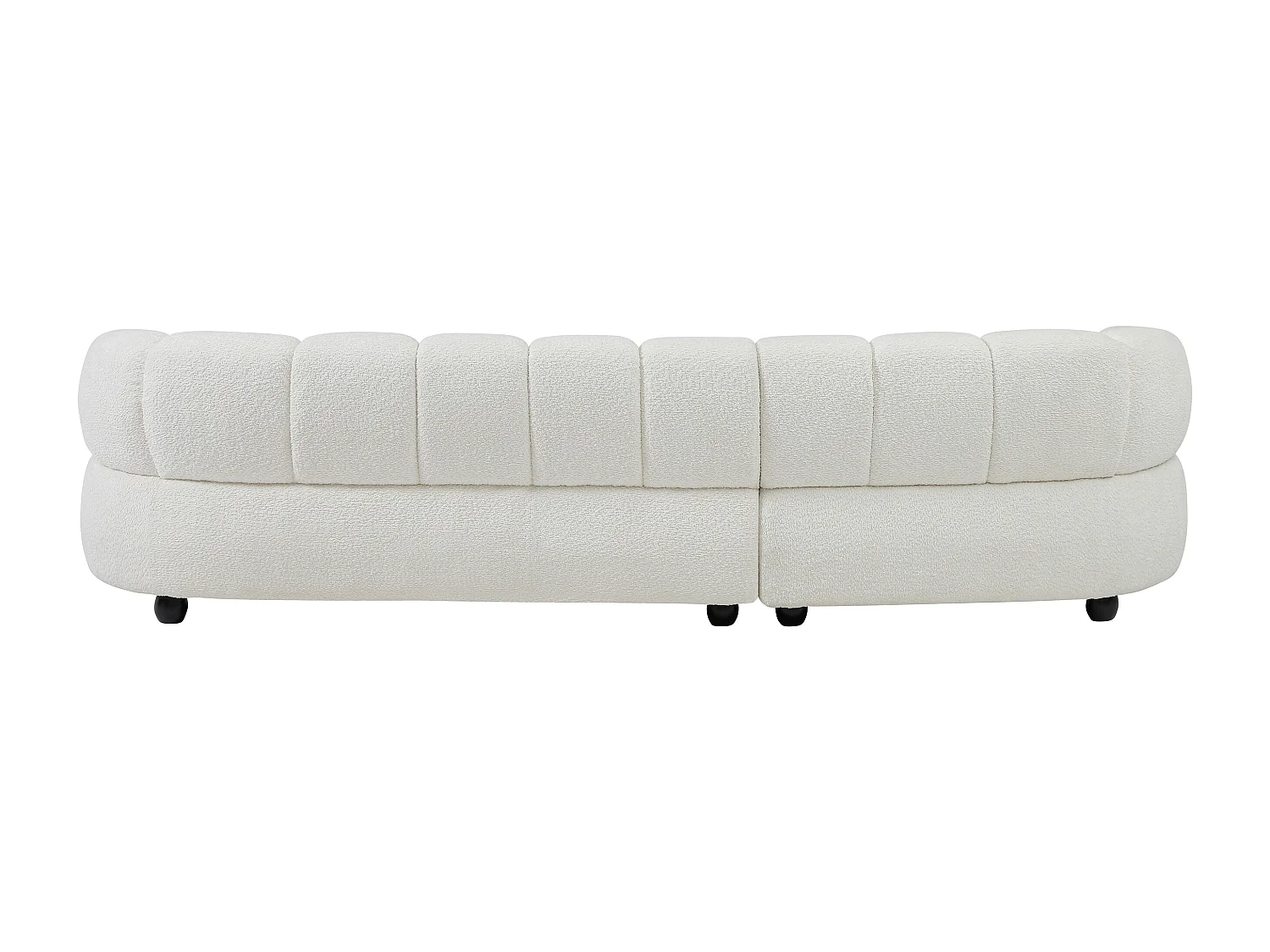 Canapé d'angle gauche en tissu bouclette blanc cassé COLIANI