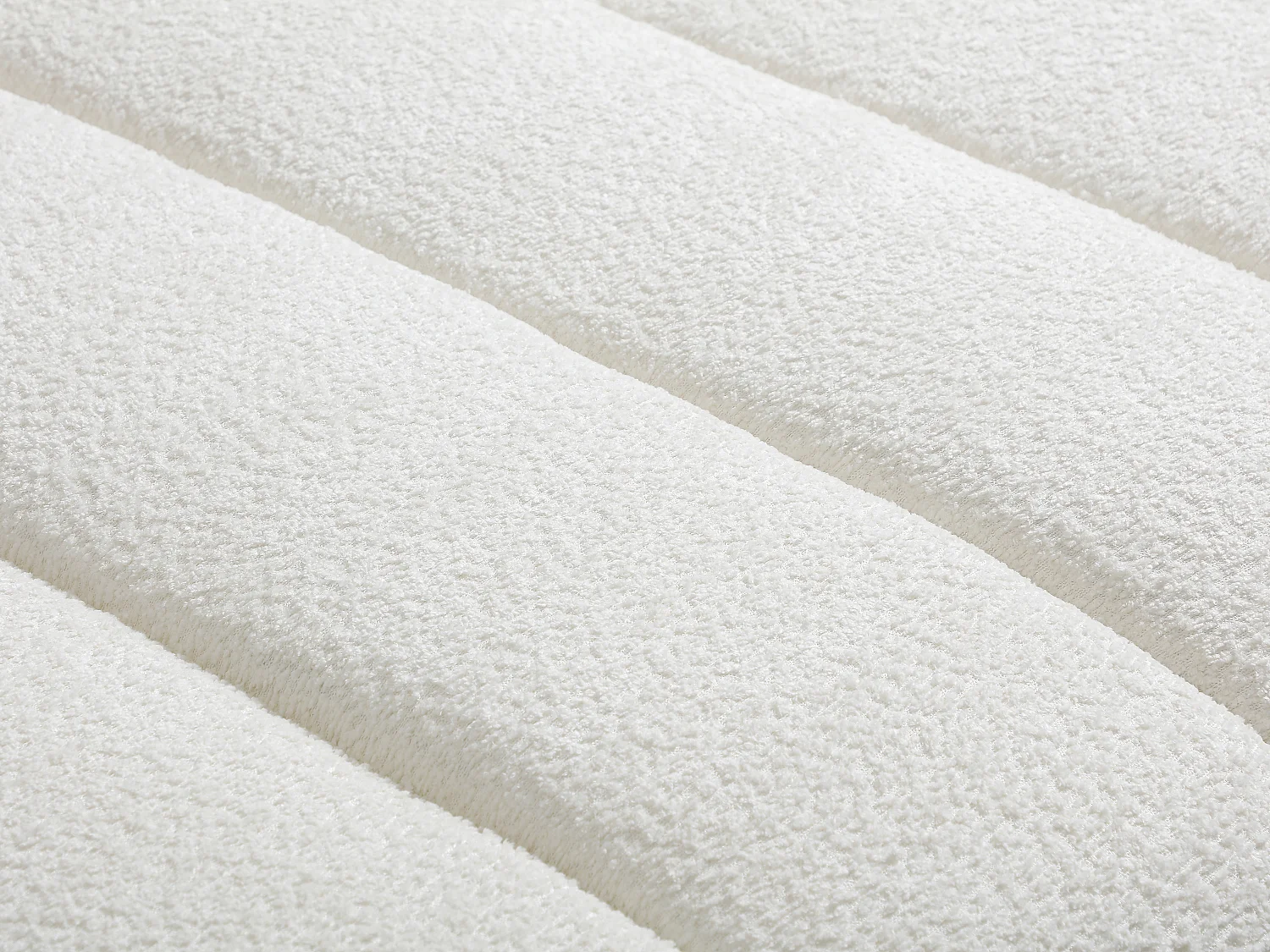 Canapé d'angle gauche en tissu bouclette blanc cassé COLIANI