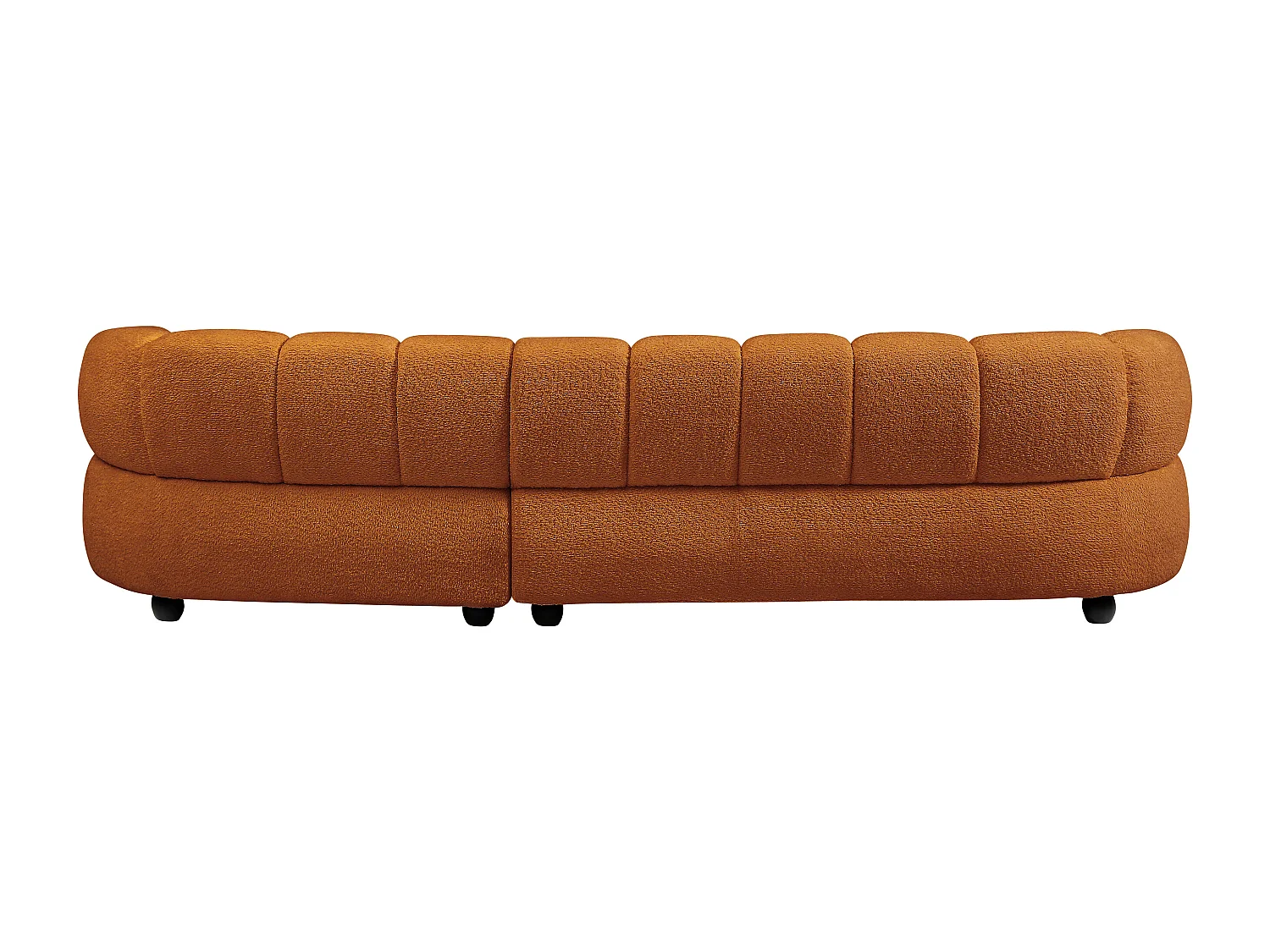 Canapé d'angle droit en tissu bouclette terracotta COLIANI