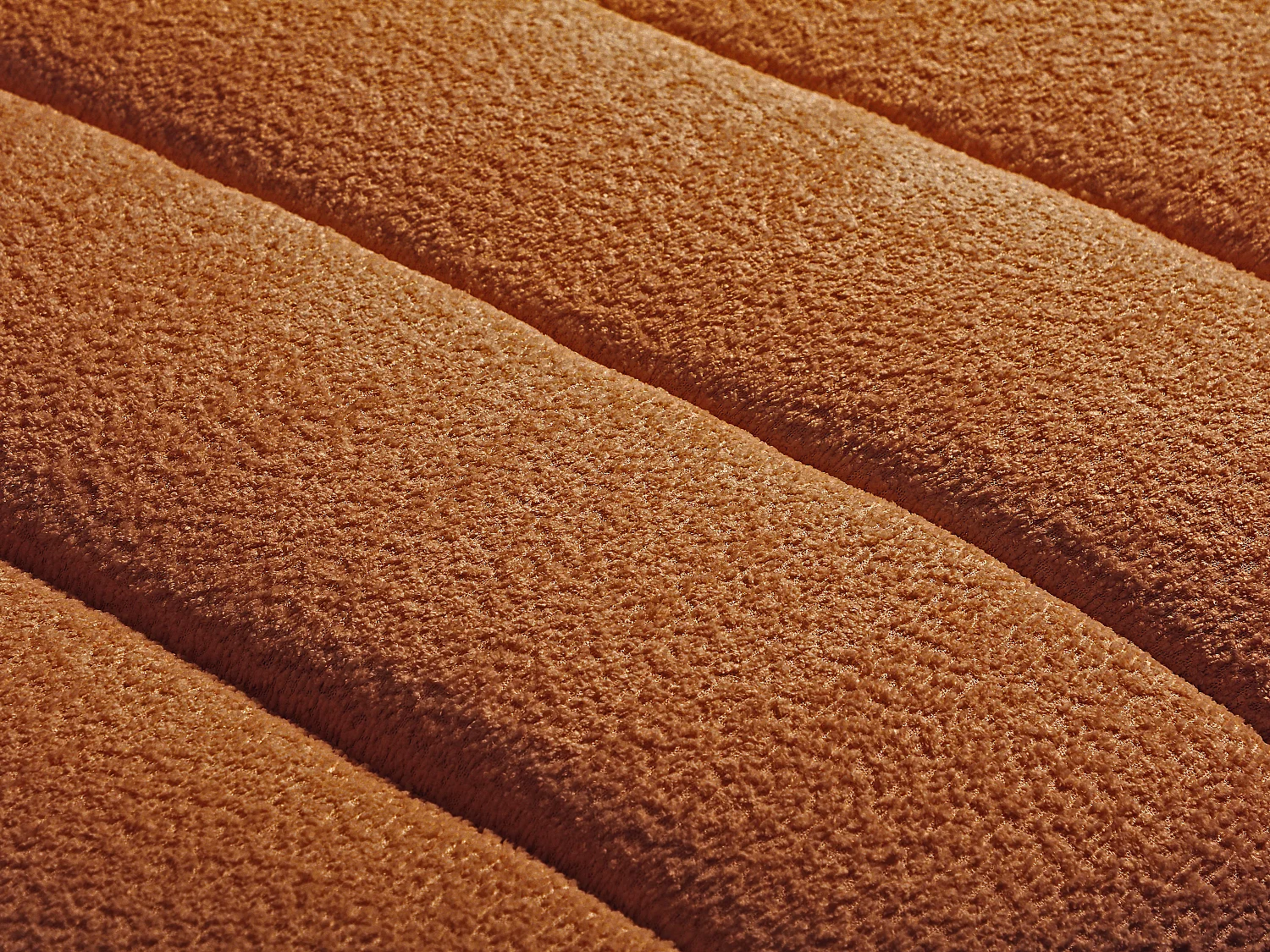 Canapé d'angle droit en tissu bouclette terracotta COLIANI