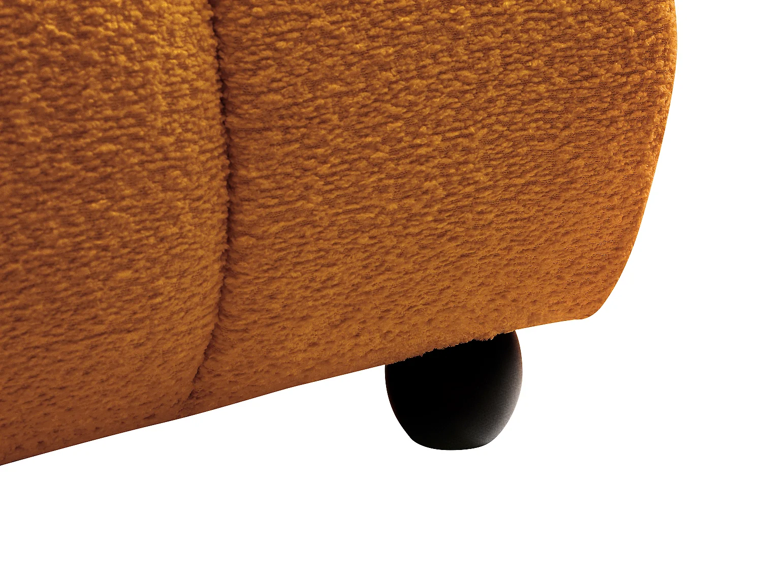 Canapé d'angle gauche en tissu bouclette terracotta  COLIANI