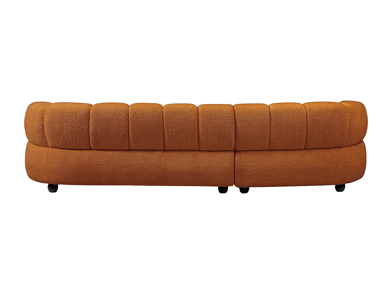 Canapé d'angle gauche en tissu bouclette terracotta  COLIANI