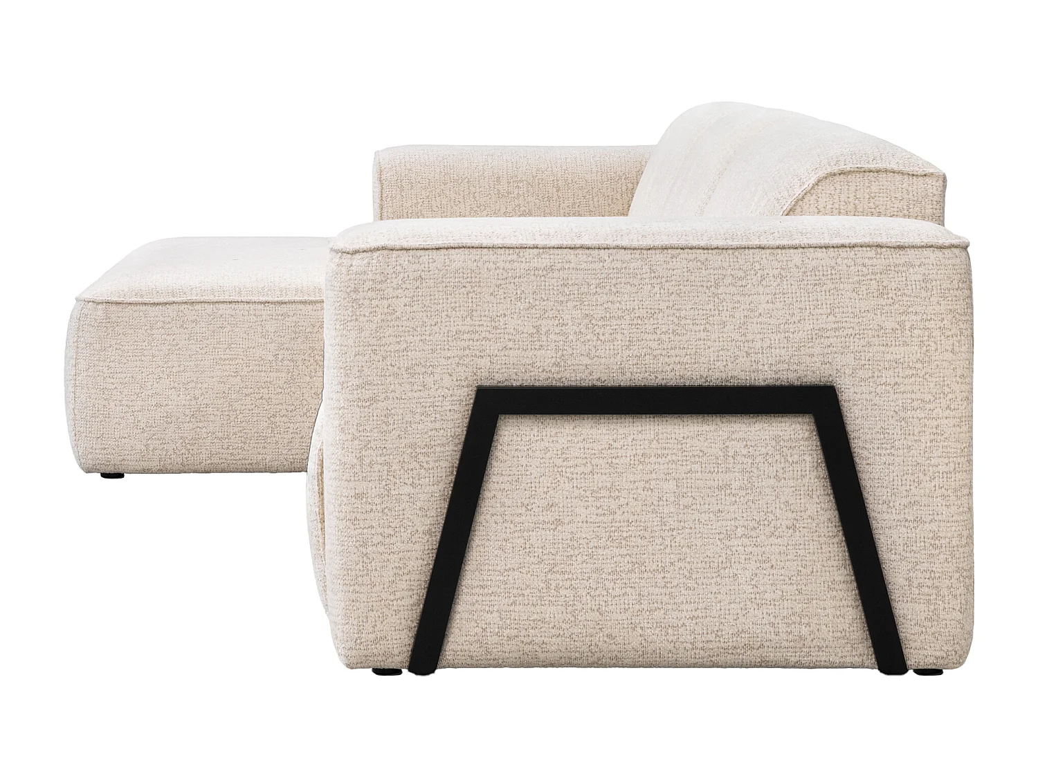 Canapé d'angle gauche en tissu chiné beige  TEJAMI