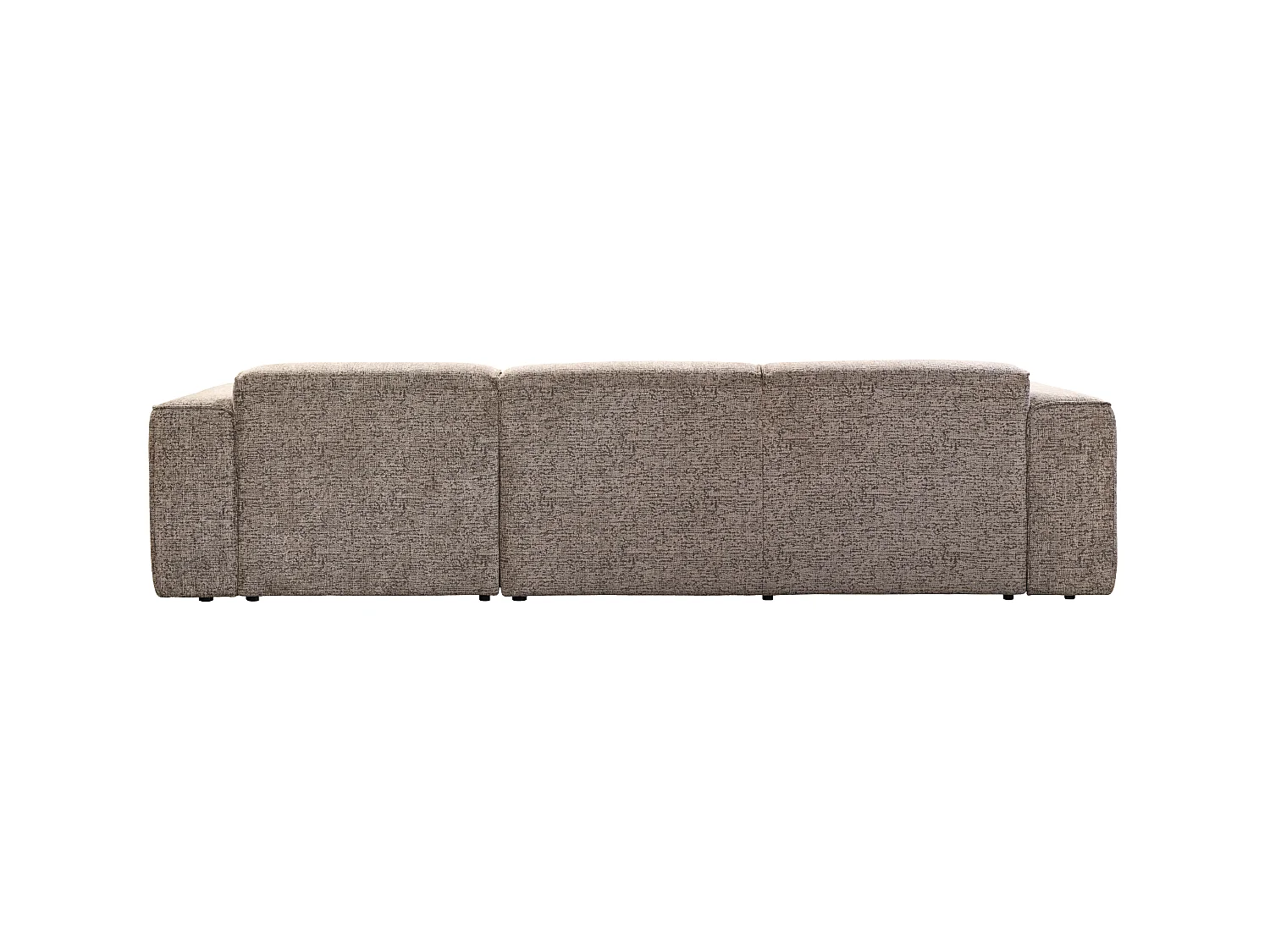 Canapé d'angle droit en tissu chiné taupe TEJAMI