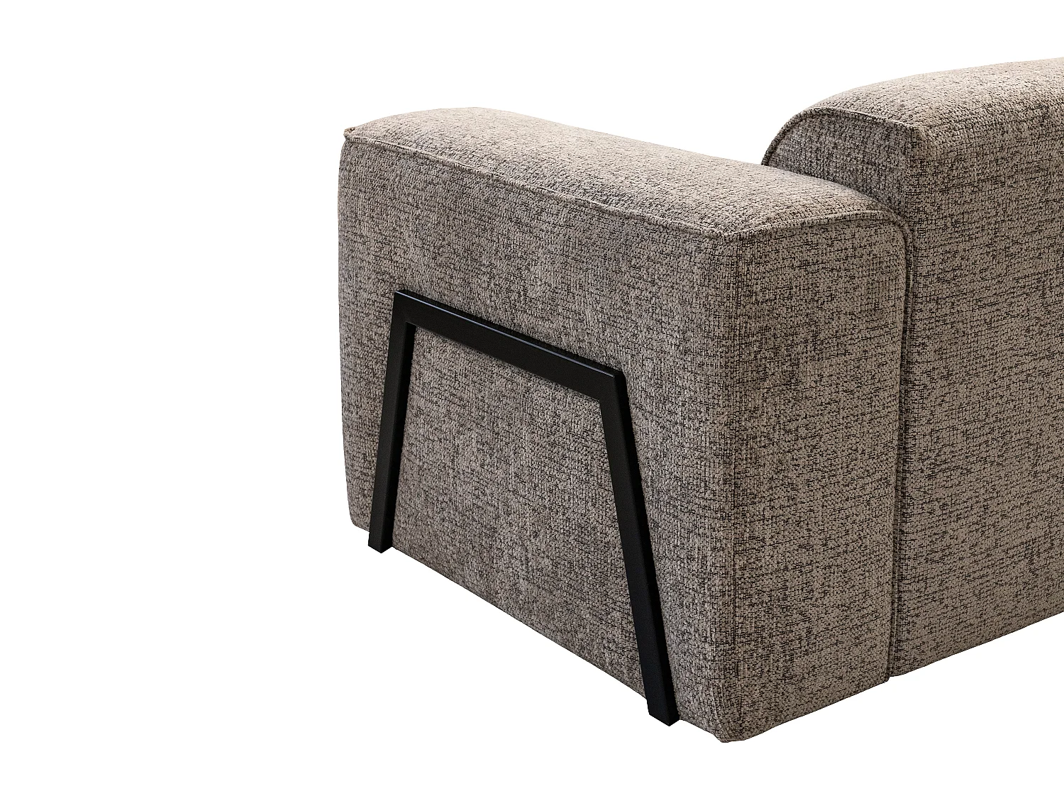Canapé d'angle gauche en tissu chiné taupe TEJAMI