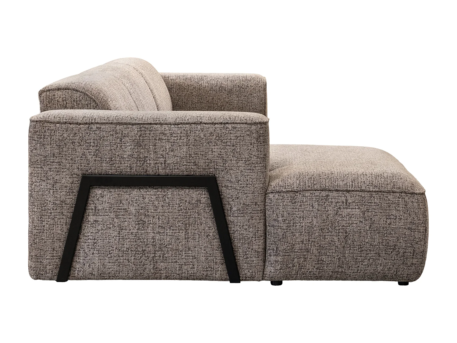 Canapé d'angle gauche en tissu chiné taupe TEJAMI